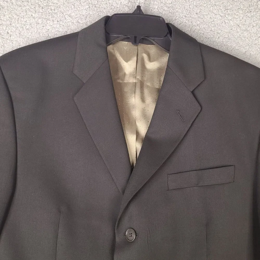 Calvin Klein Blazer Mens 42R Green Olive Wool Laine Cashmere‎ Sport Coat Jacket
